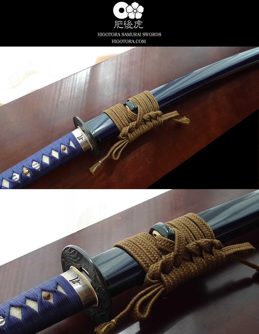 極美品 高級模造刀 樋有刀身 真鍮鍔 本革巻柄 拵全長103.5cm